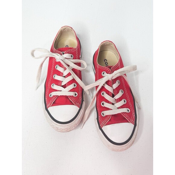 Kids Converse Chuck Taylor Low Top Sneakers Red Size 11 Kids Unisex Shoes - Picture 14 of 14